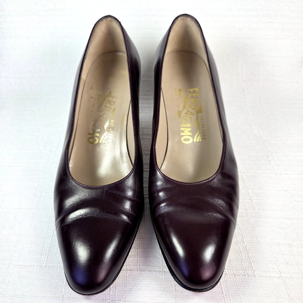 Salvatore Ferragamo Burgundy Pumps Women's 5.5 Classic‎ Elegant Business Career - Picture 2 of 11
